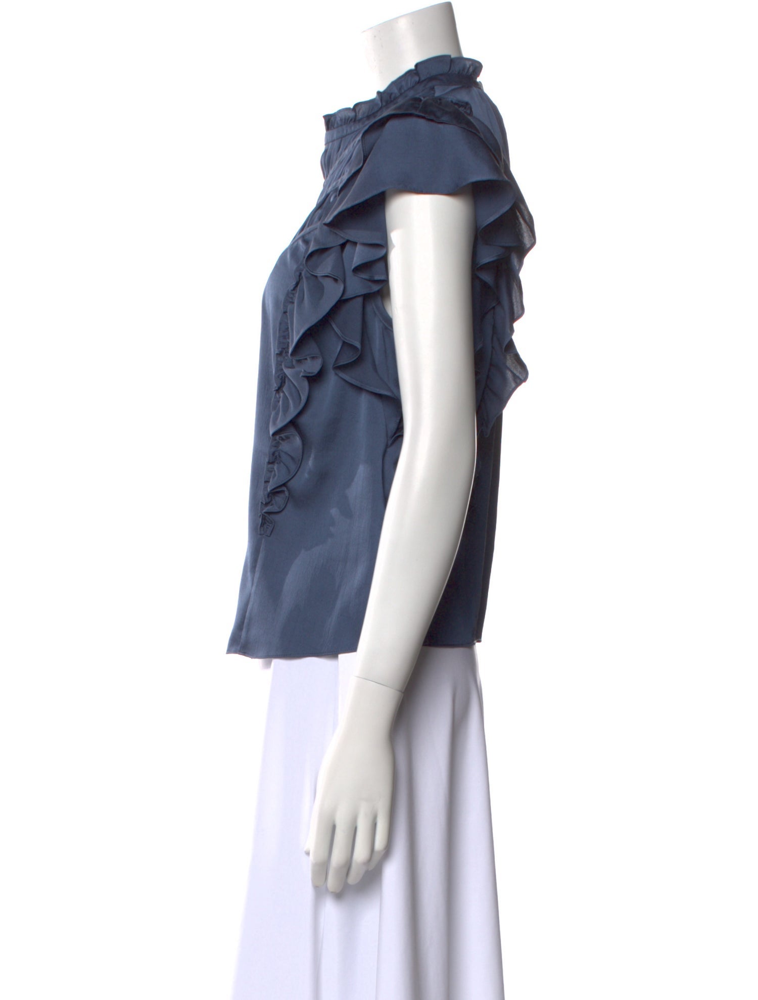 Veronica Beard Mock Neck Short Sleeve Blouse w/ Tags