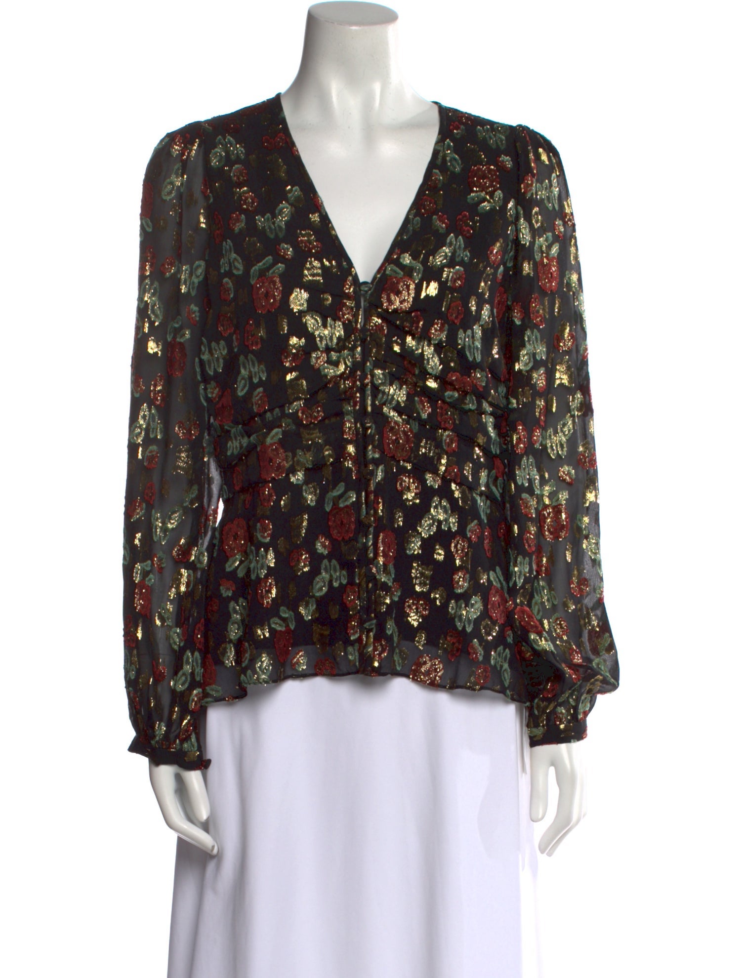 Veronica Beard Silk Floral Print Blouse