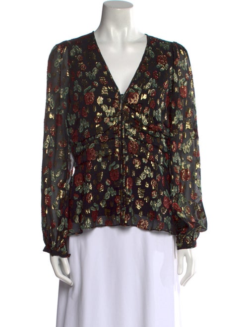 Veronica Beard Silk Floral Print Blouse