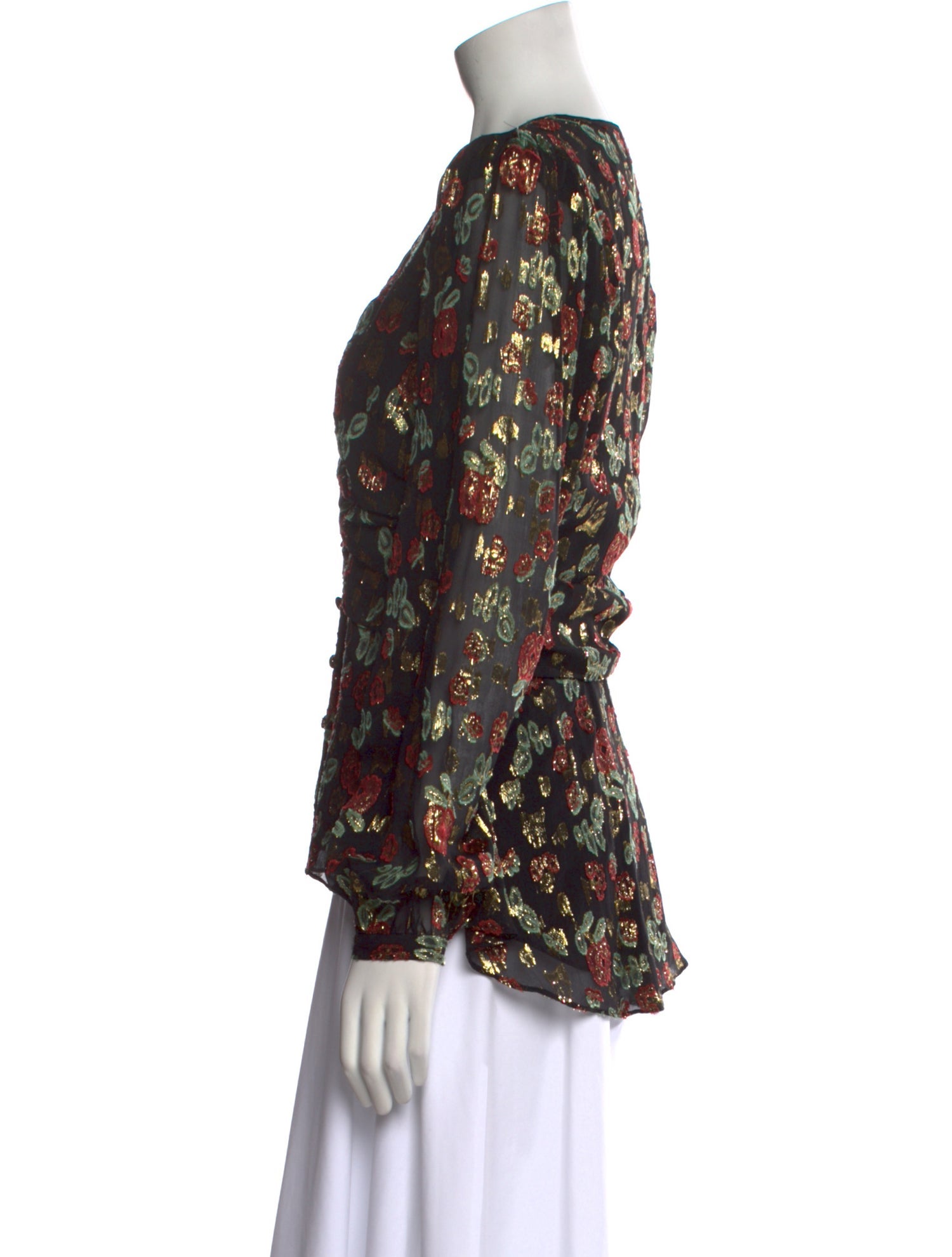 Veronica Beard Silk Floral Print Blouse