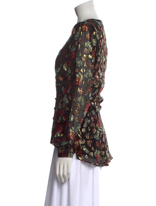 Veronica Beard Silk Floral Print Blouse
