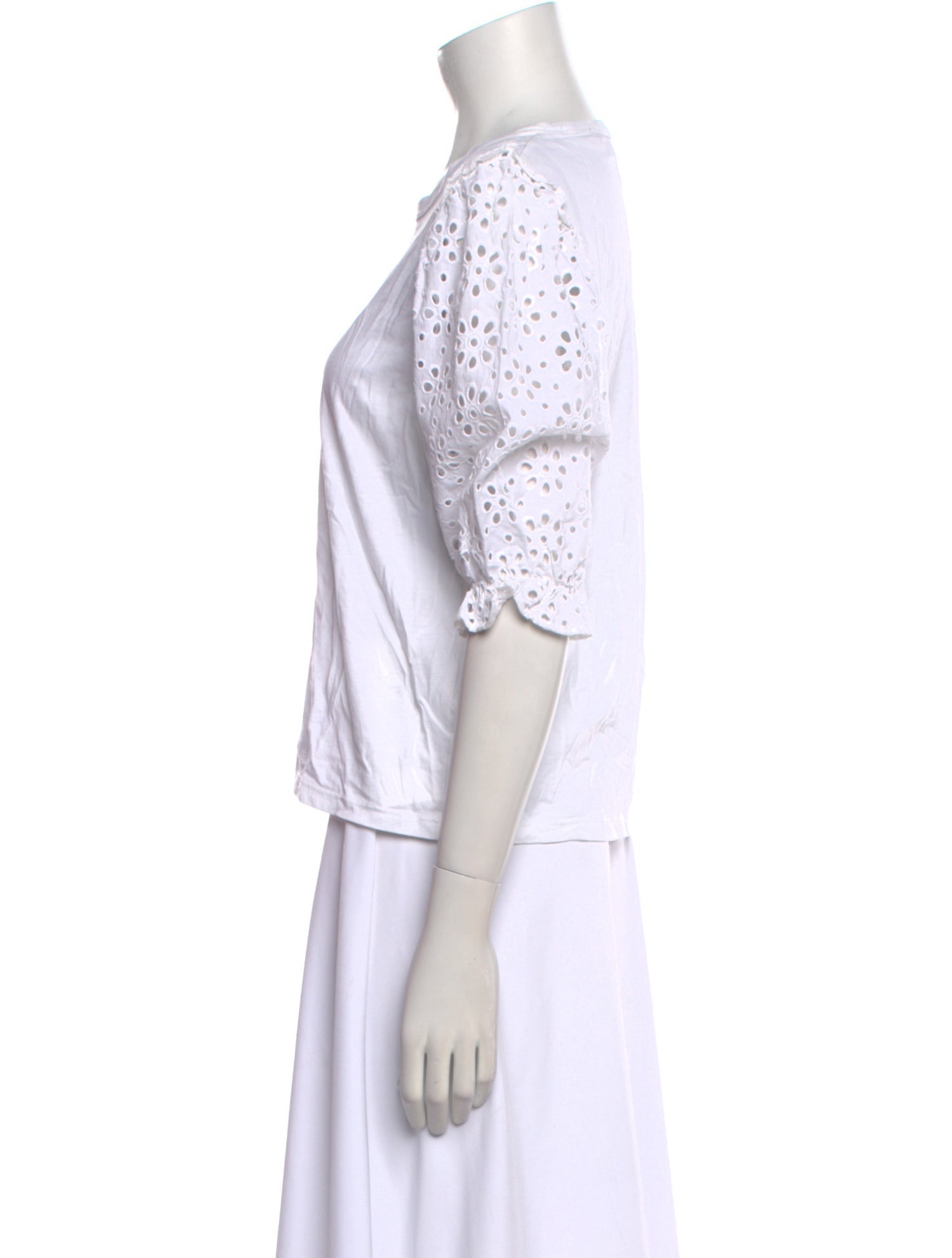 Veronica Beard Bateau Neckline Three-Quarter Sleeve Top