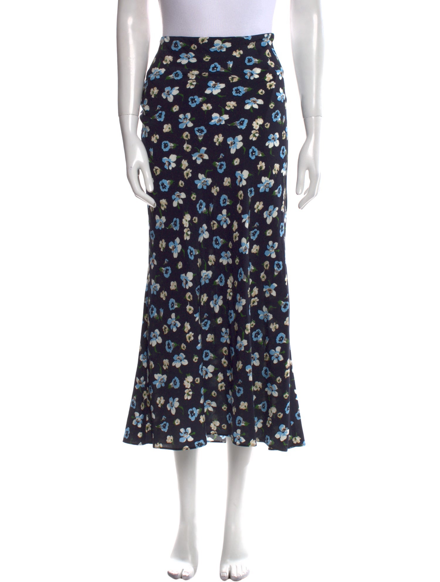 Veronica Beard Floral Print Midi Length Skirt