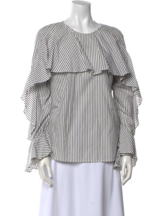 Veronica Beard Striped Off-The-Shoulder Blouse