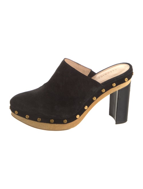 Veronica Beard Suede Studded Accents Mules