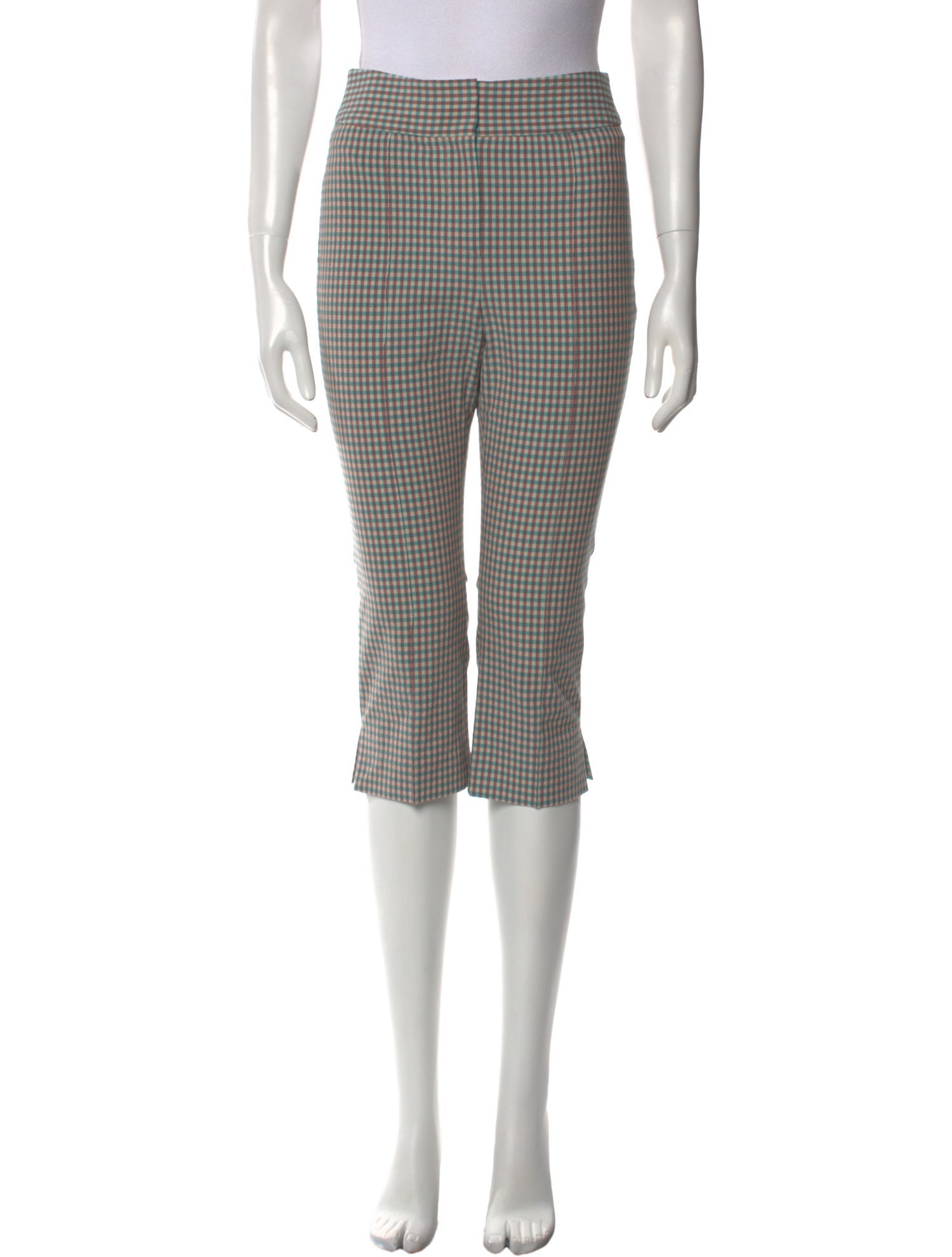 Veronica Beard Plaid Print Straight Leg Pants