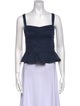 Veronica Beard Square Neckline Sleeveless Crop Top