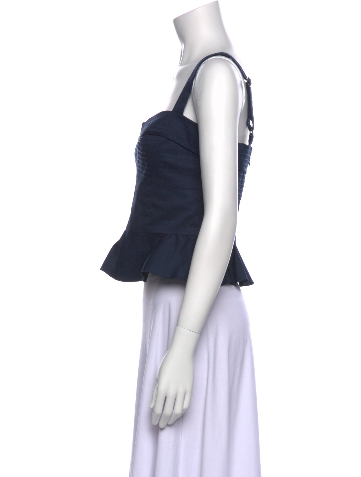 Veronica Beard Square Neckline Sleeveless Crop Top