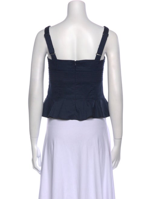 Veronica Beard Square Neckline Sleeveless Crop Top