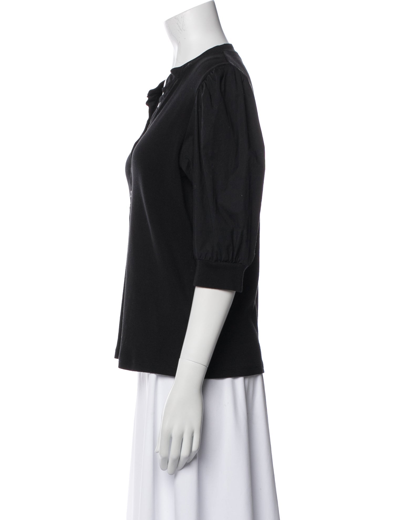 Veronica Beard V-Neck Three-Quarter Sleeve Blouse