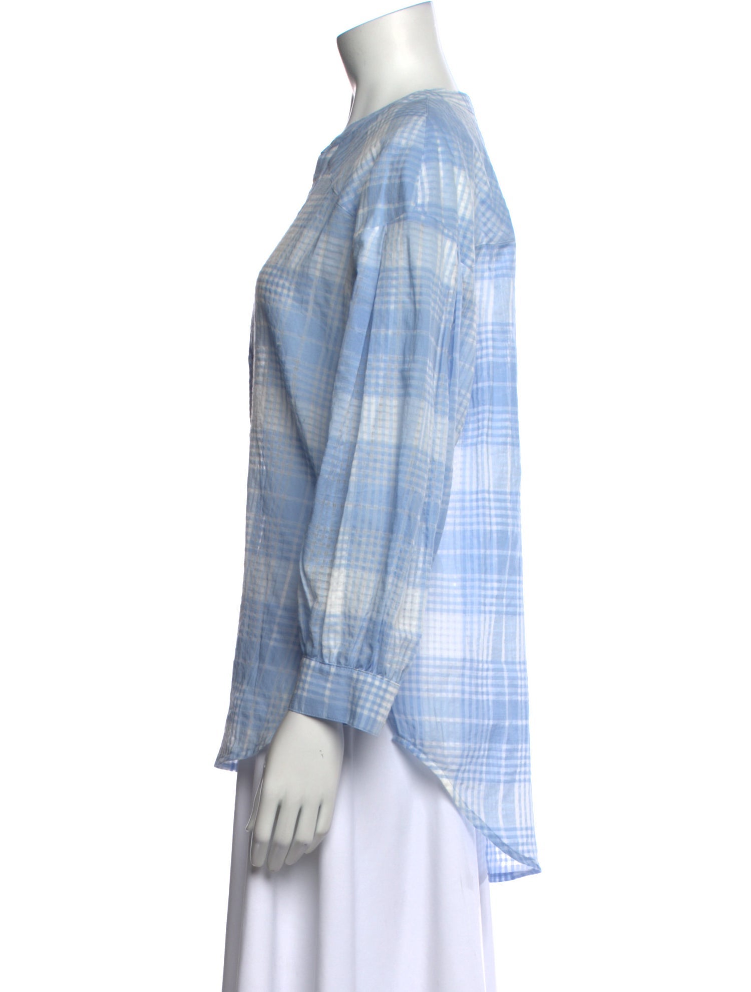 Veronica Beard Plaid Print V-Neck Blouse w/ Tags