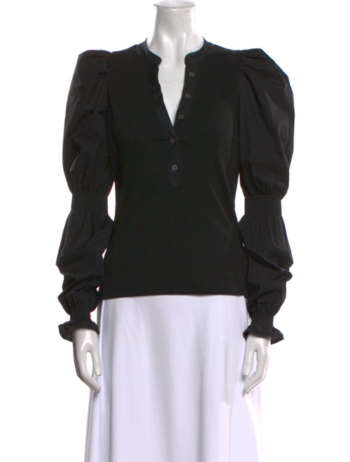 Veronica Beard V-Neck Long Sleeve Blouse