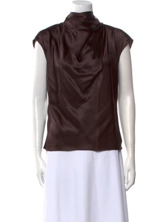 Veronica Beard Cowl Neck Short Sleeve Top