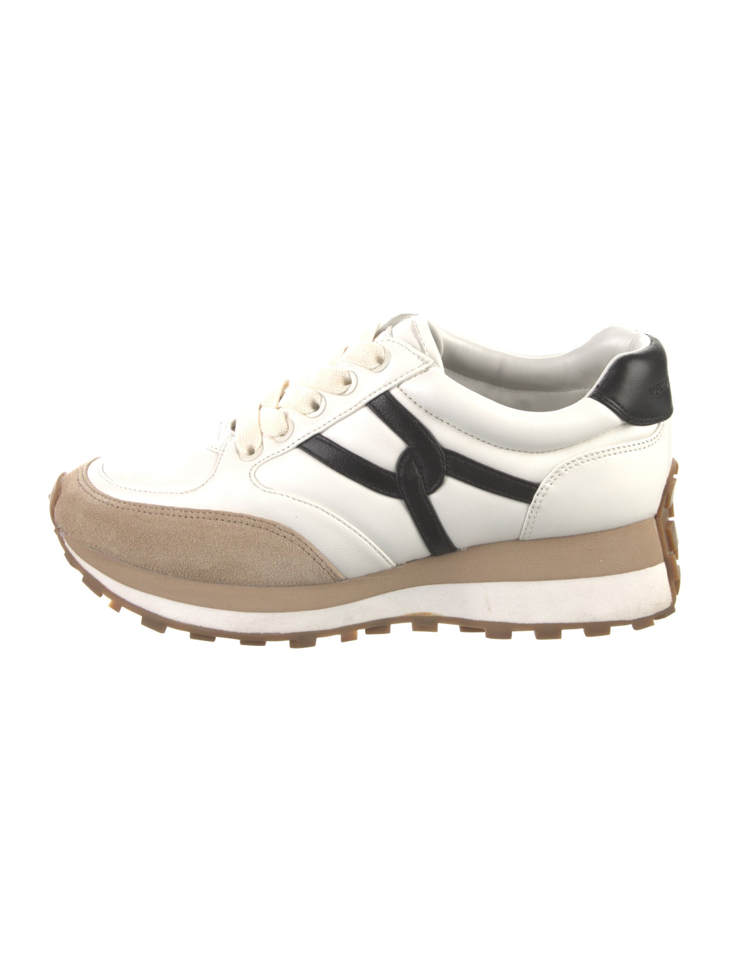 Veronica Beard Leather Colorblock Pattern Sneakers