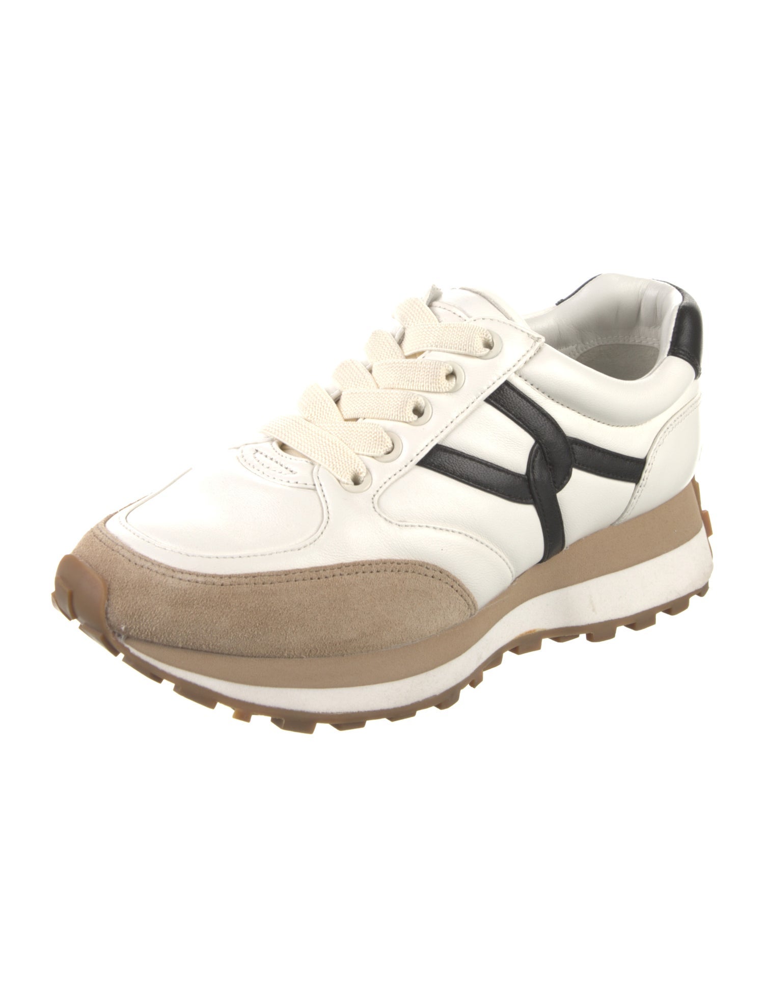 Veronica Beard Leather Colorblock Pattern Sneakers
