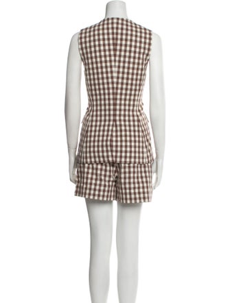 Veronica Beard Plaid Print Short Set