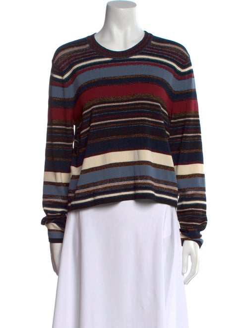 Veronica Beard Striped Crew Neck Sweatshirt