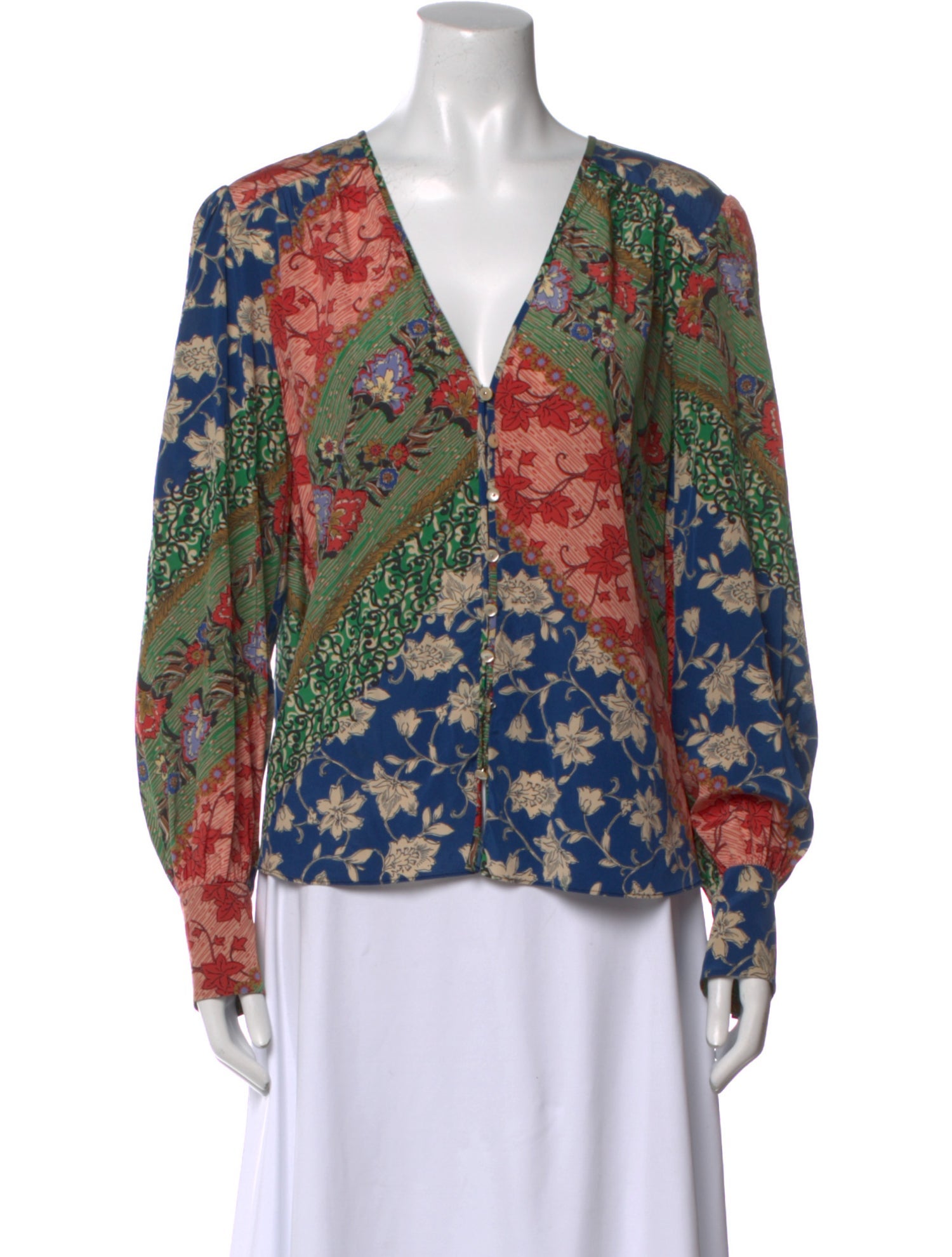 Veronica Beard Silk Floral Print Blouse