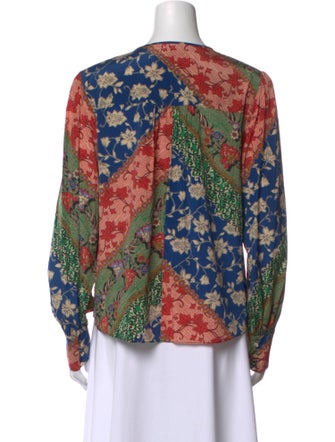 Veronica Beard Silk Floral Print Blouse