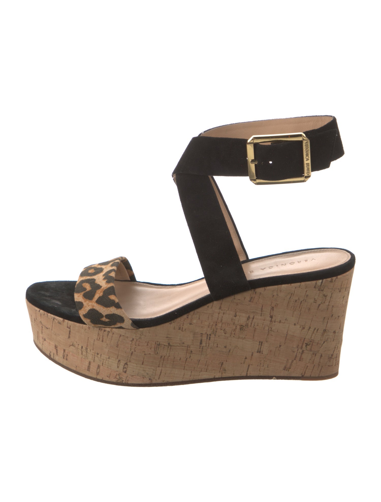 Veronica Beard Suede Animal Print Sandals