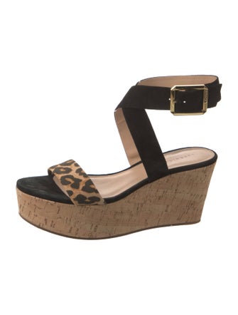 Veronica Beard Suede Animal Print Sandals