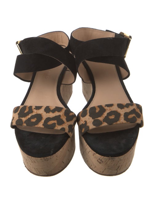 Veronica Beard Suede Animal Print Sandals