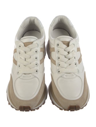 Veronica Beard Leather Colorblock Pattern Sneakers