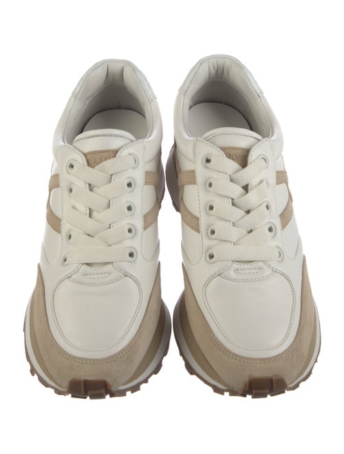 Veronica Beard Leather Colorblock Pattern Sneakers