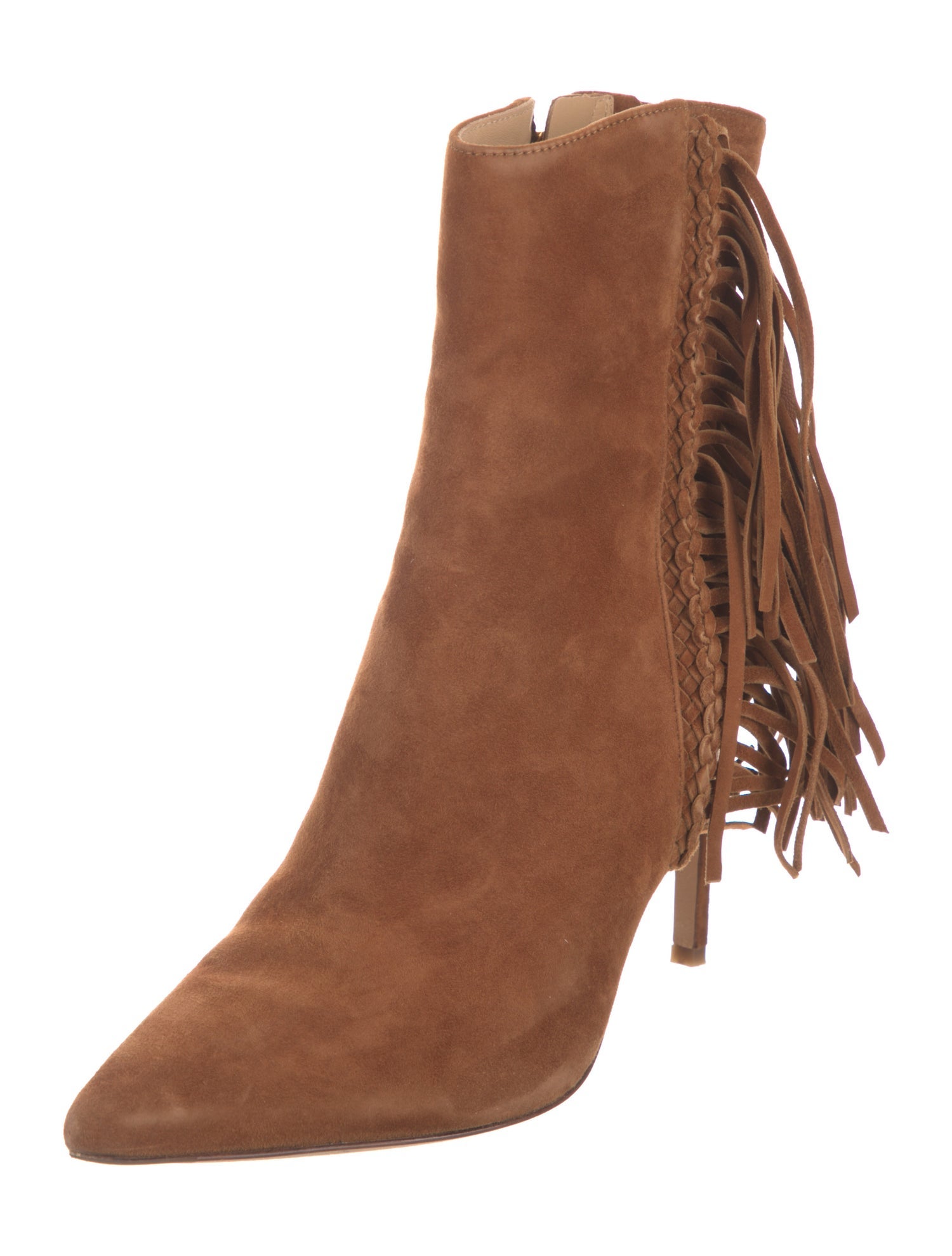 Veronica Beard Suede Braided Accents Boots