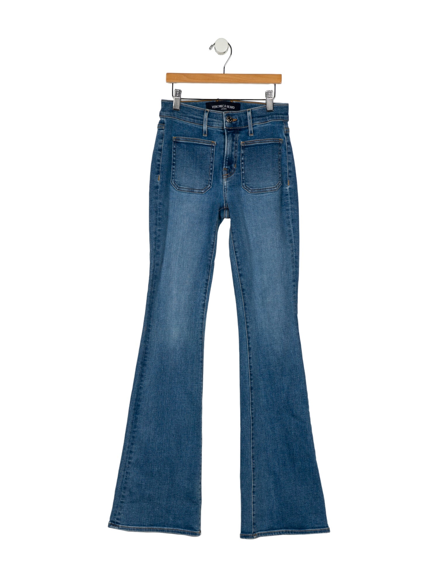 Veronica Beard Mid-Rise Wide Leg Jeans