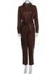 Veronica Beard Lamb Leather Turtleneck Jumpsuit