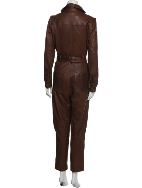 Veronica Beard Lamb Leather Turtleneck Jumpsuit