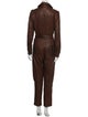 Veronica Beard Lamb Leather Turtleneck Jumpsuit
