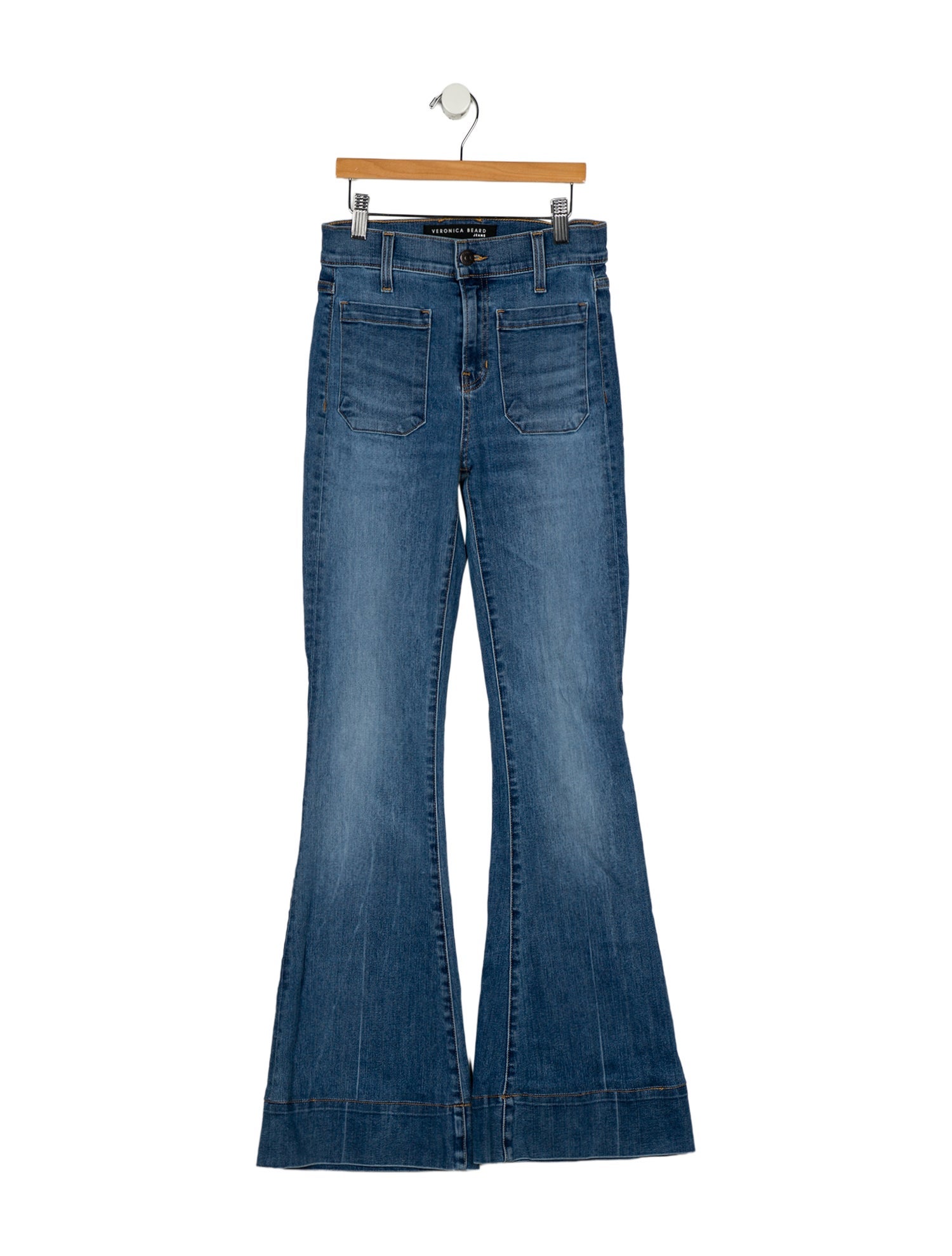Veronica Beard Mid-Rise Wide Leg Jeans