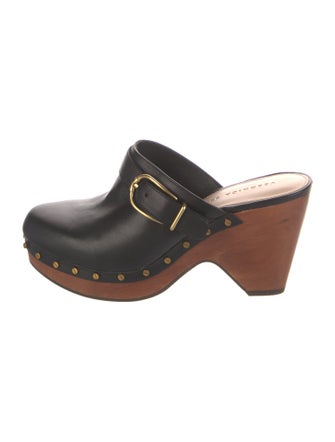Veronica Beard Leather Studded Accents Mules