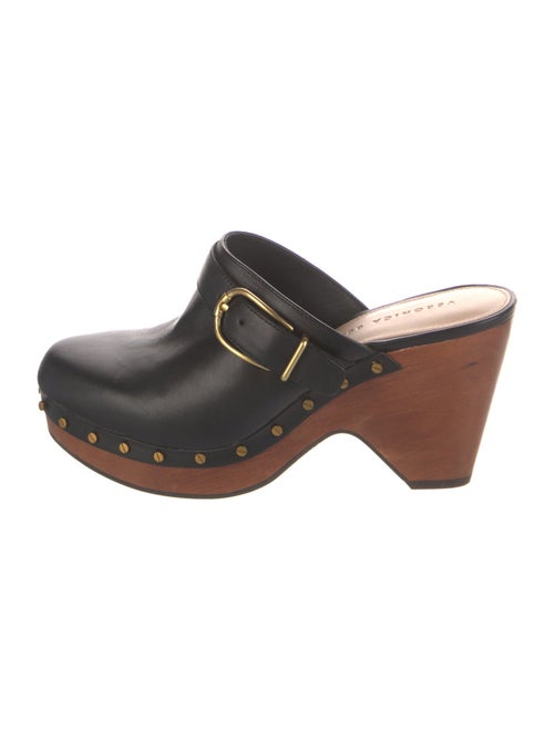 Veronica Beard Leather Studded Accents Mules