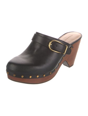 Veronica Beard Leather Studded Accents Mules