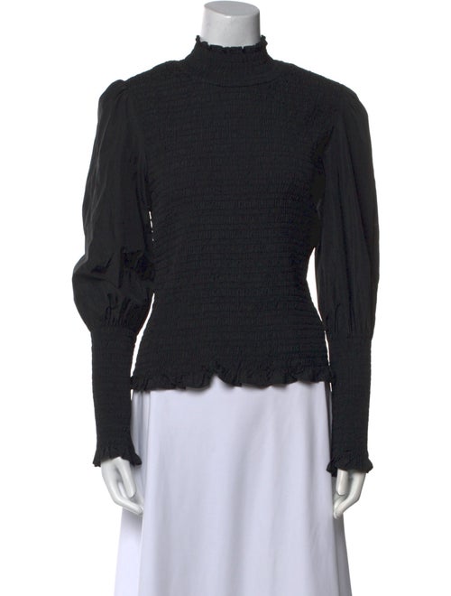 Veronica Beard Mock Neck Long Sleeve Blouse