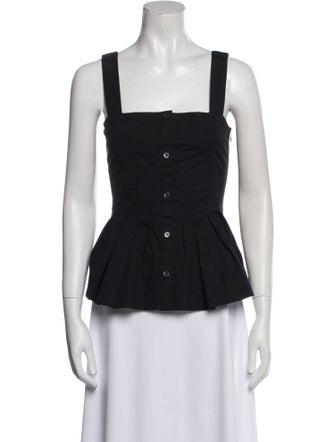 Veronica Beard Square Neckline Sleeveless Top