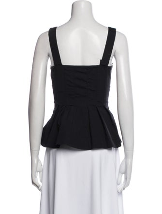Veronica Beard Square Neckline Sleeveless Top