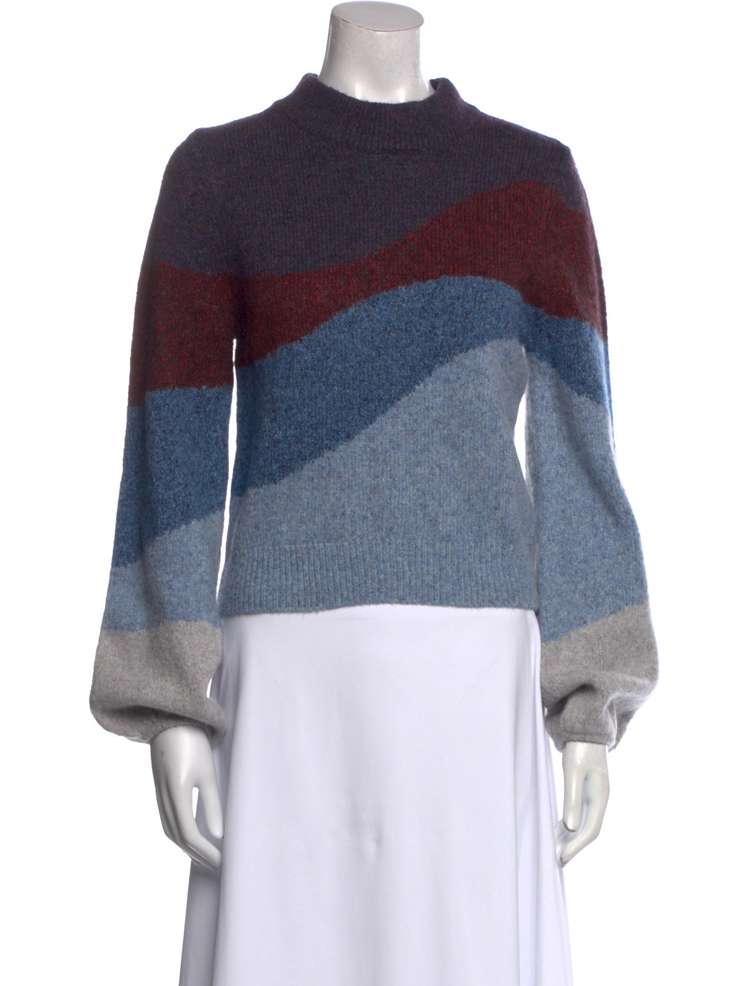 Veronica Beard Striped Mock Neck Sweater w/ Tags