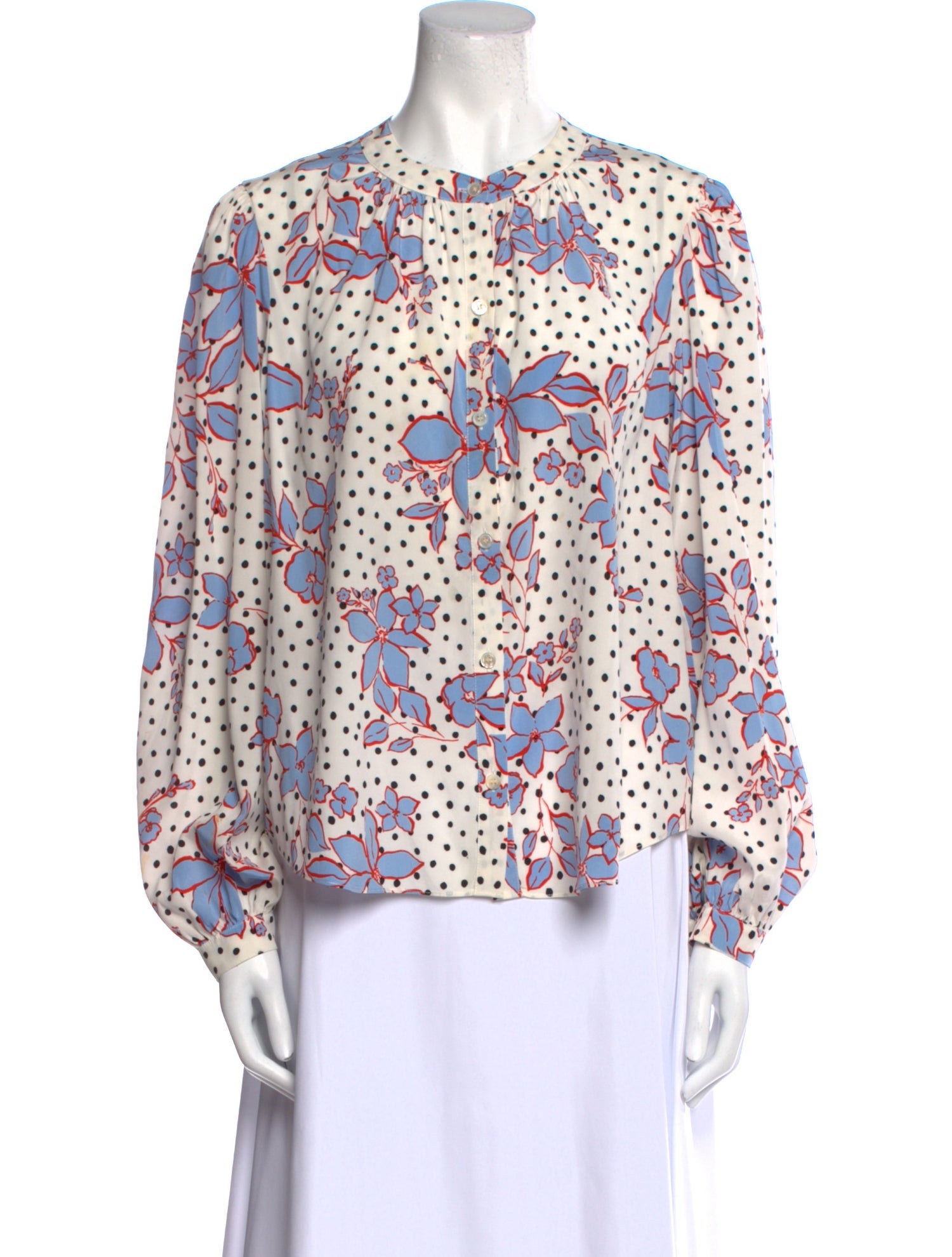 Veronica Beard Silk Floral Print Blouse
