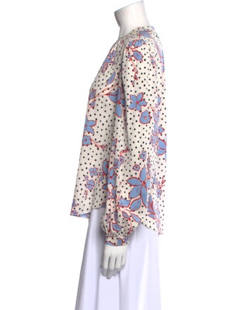 Veronica Beard Silk Floral Print Blouse