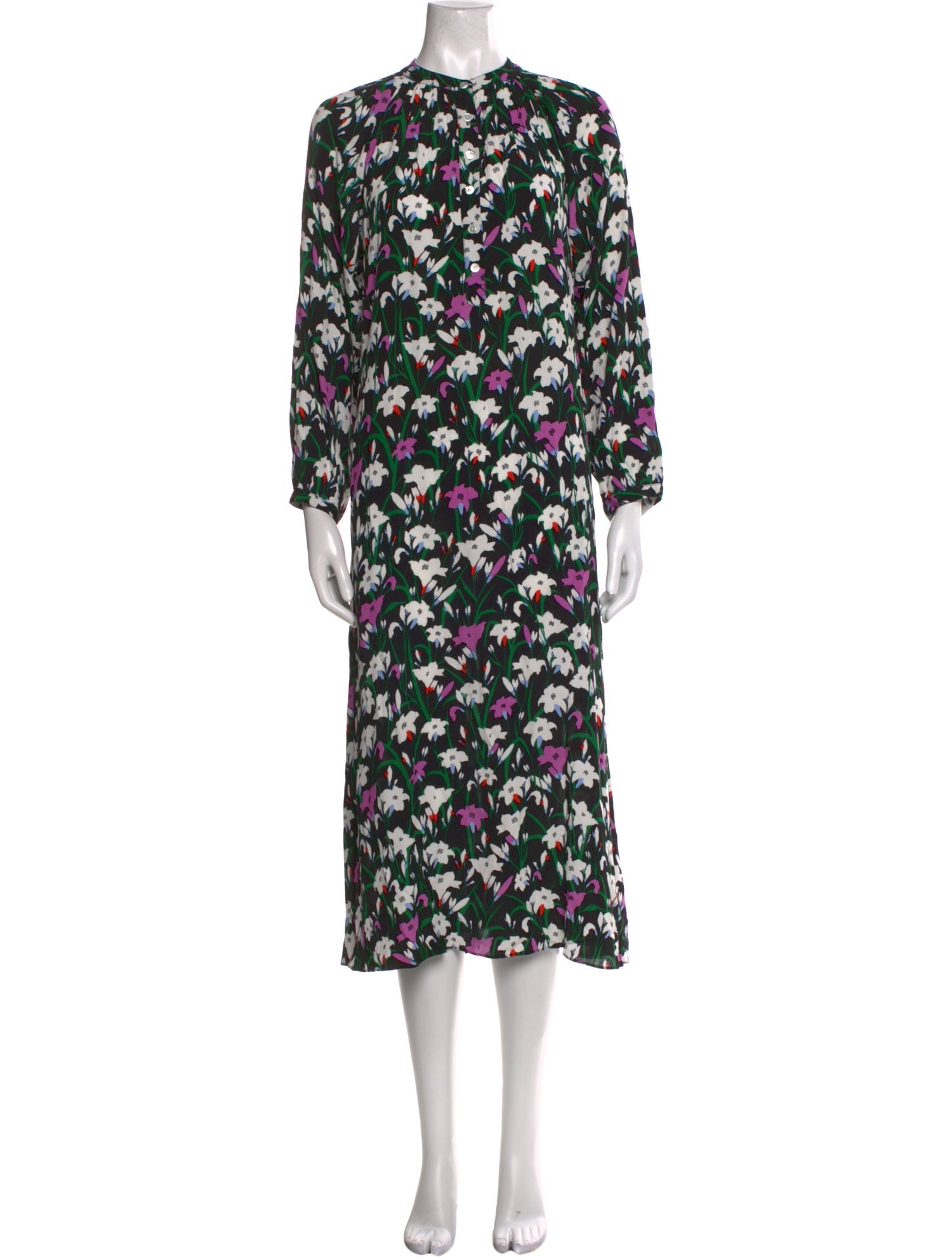 Veronica Beard Floral Print Long Dress