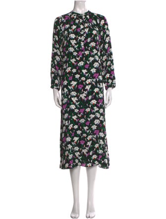 Veronica Beard Floral Print Long Dress