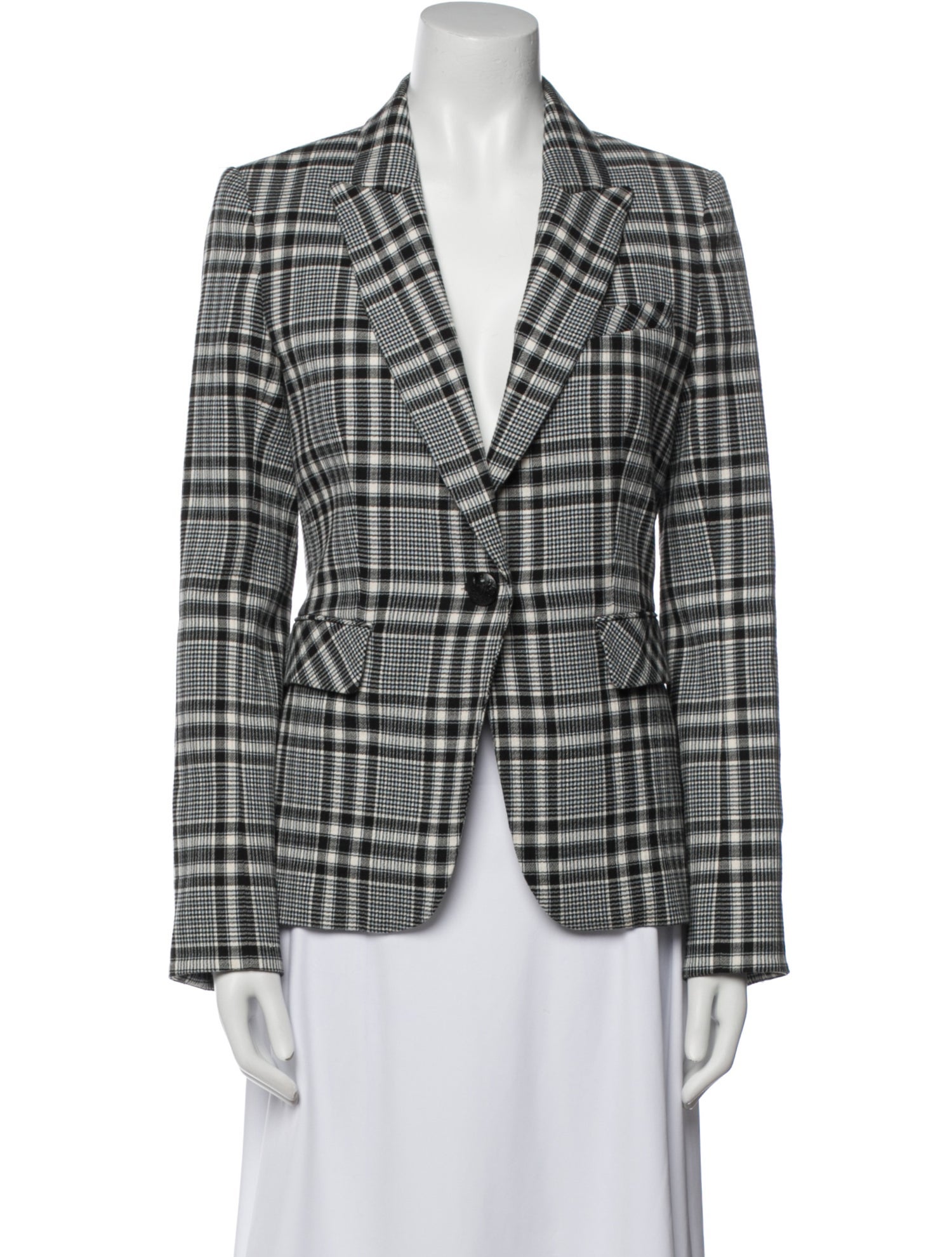 Veronica Beard Plaid Print Blazer
