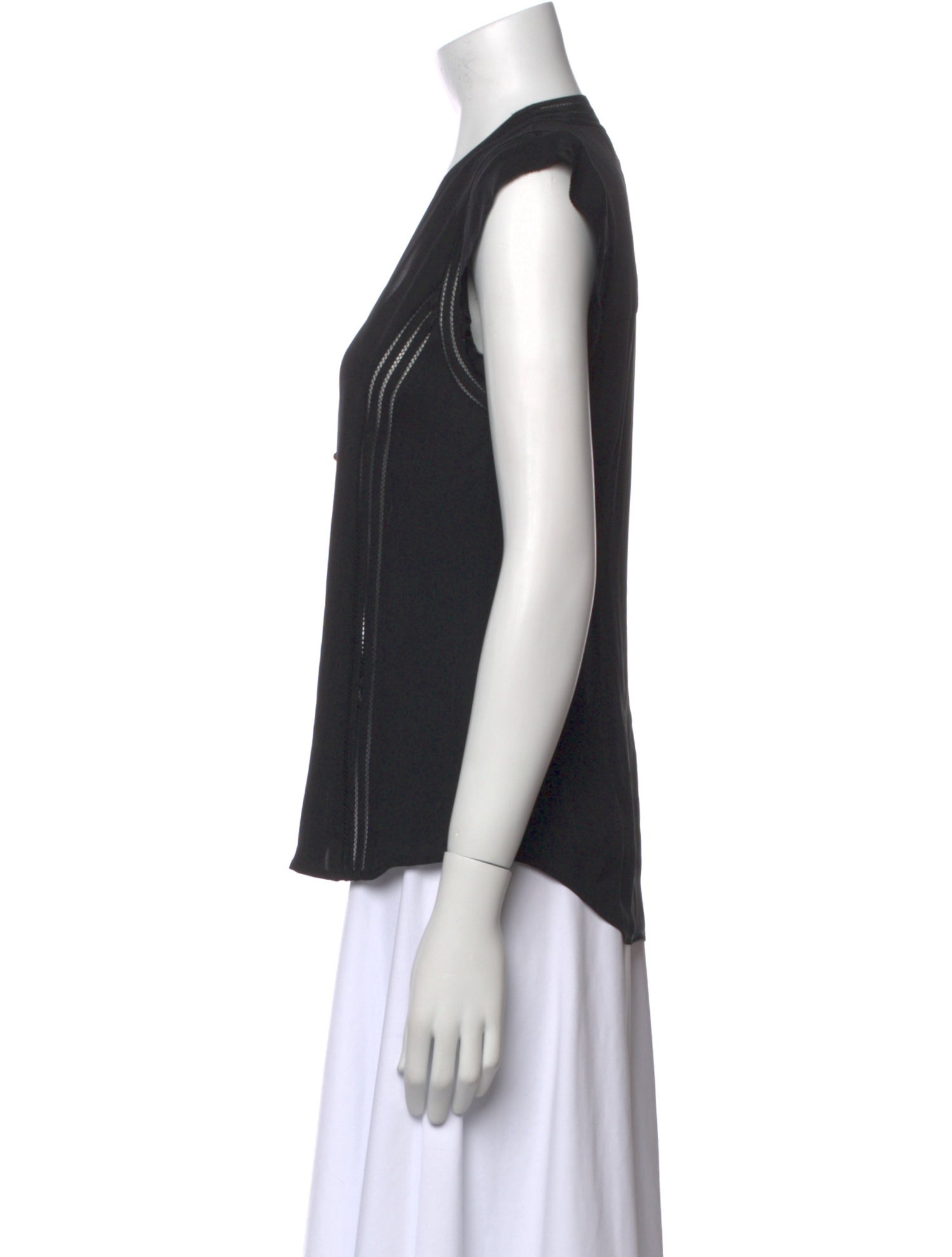 Veronica Beard Silk V-Neck Button-Up Top w/ Tags