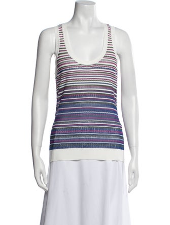 Veronica Beard Striped Scoop Neck Top