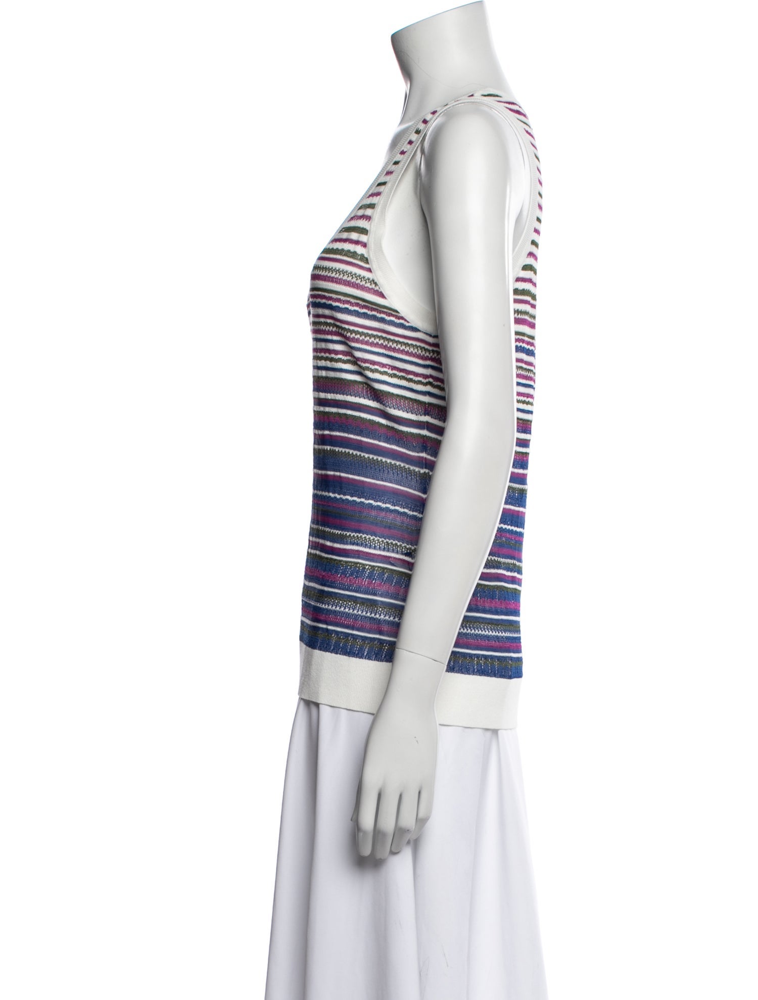 Veronica Beard Striped Scoop Neck Top