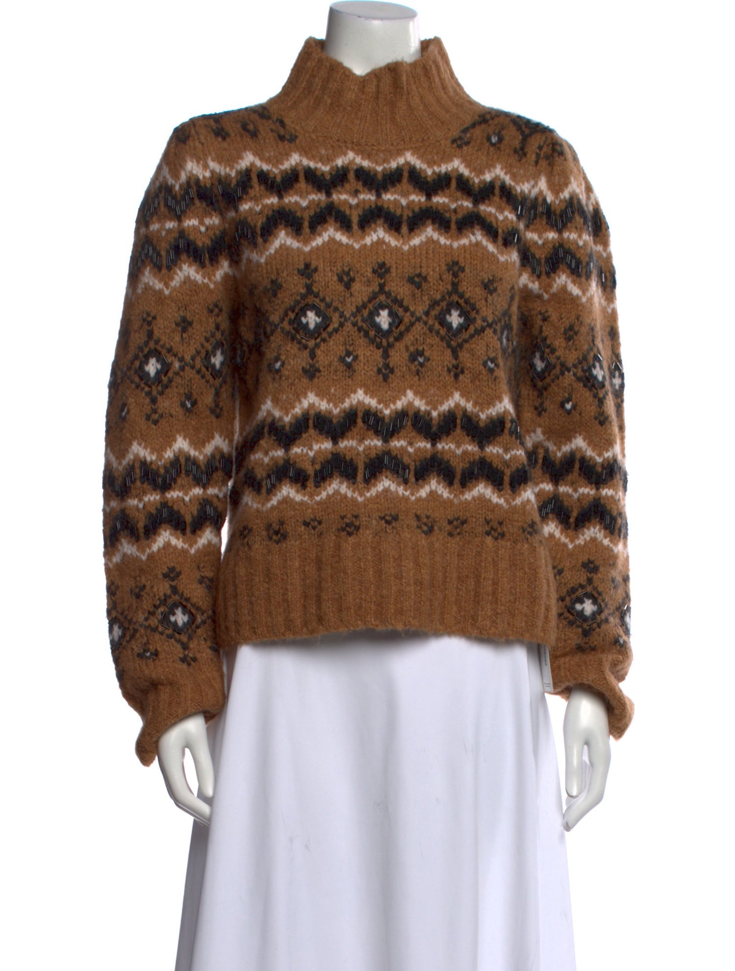 Veronica Beard Printed Turtleneck Sweater